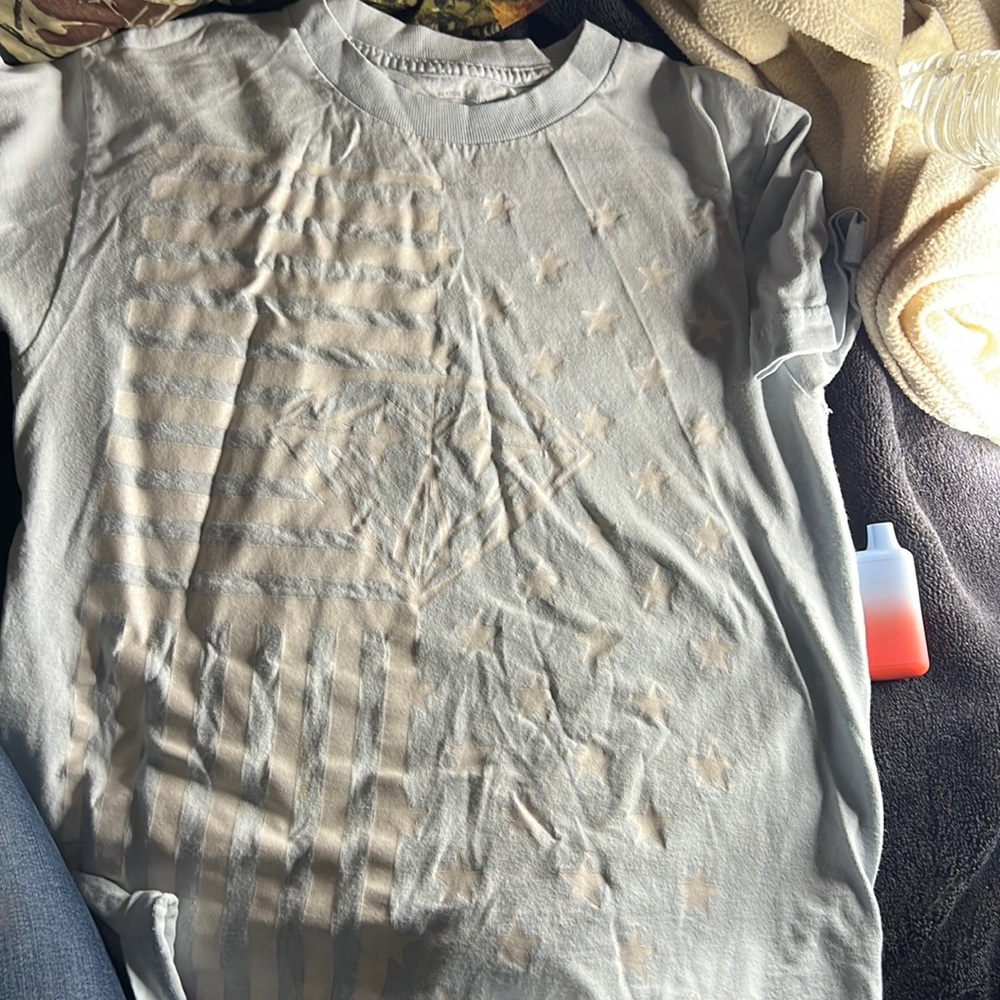 White and baby blue t-shirt